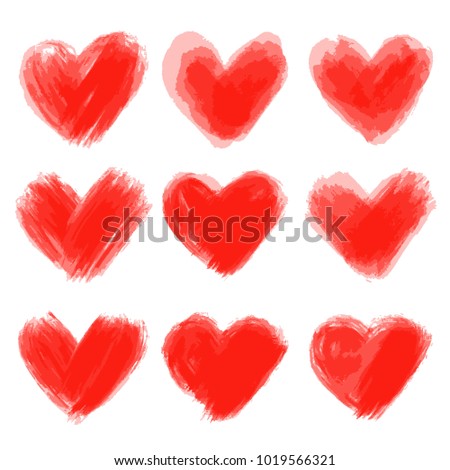 Set of hand drawn hearts. Vector design element.