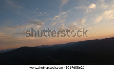Beautiful colorful sunset at Tinker Cliffs, Appalachian Trail, Virginia, USA