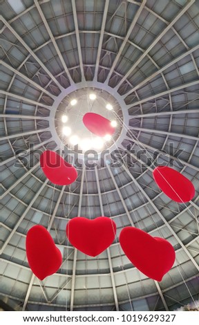 Valentine day red hearts 