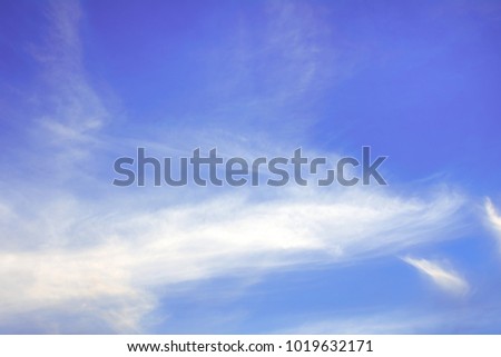 Beautiful blue sky background with light translucent clouds. A beautiful picture, with a place for an inscription.