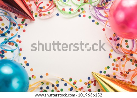 Colorful carnival or party frame on white  background