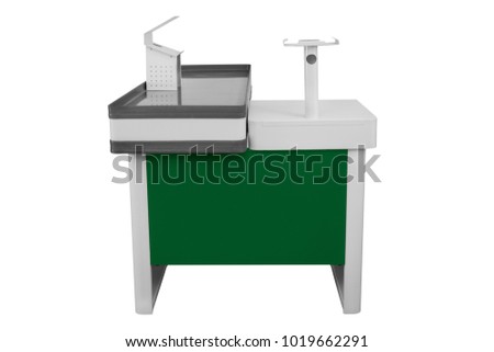 cashier machine or cash register terminal isolated on white background