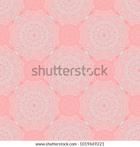 Seamless Orient Pattern made of Ethnic Mandalas. Lacy Grid  for Rapport, Print, Textile. Damask Ornament for Wallpaper in Vintage Style. Islam, Arabic, Indian, Ottoman Pattern