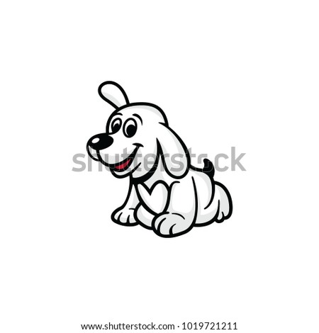 cute dog two logo vector