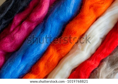 Wool for felting. wool for felting a colorful background