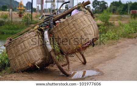 All around Asia you will find bicycles overloaded with too much cargo and just simple baskets.