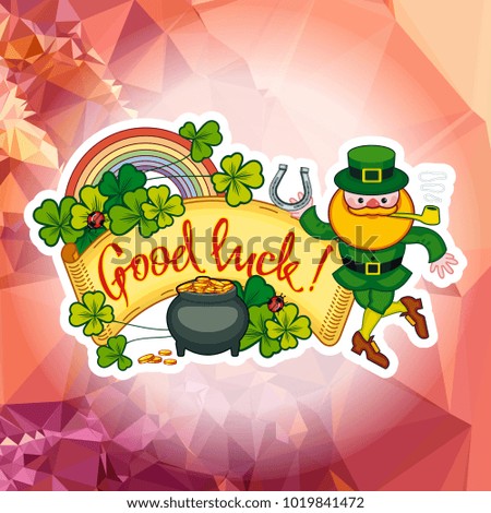 St. Patrick Day square greeting card. Vector clip art.