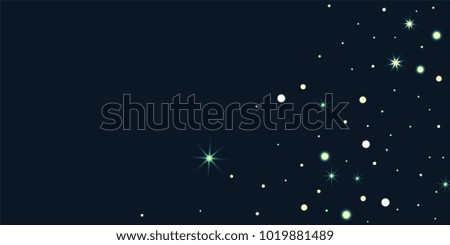 Abstract star of confetti. Falling starry background. Random stars shine on a black background. The dark sky with shining stars. Flying confetti. Suitable for your design, cards, invitations, gifts.