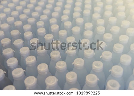 Top view of PP or PE plastic bottle 
