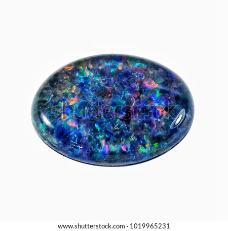 Opal cab oval shape isolate