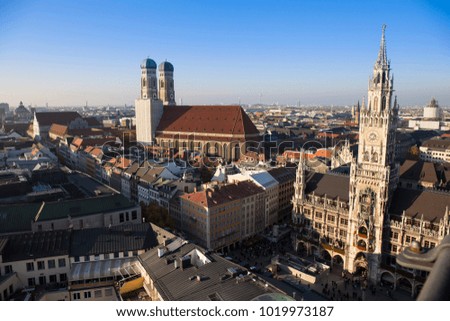 Munich Cathedral , City hall at the Marienplatz in Munich, Germany