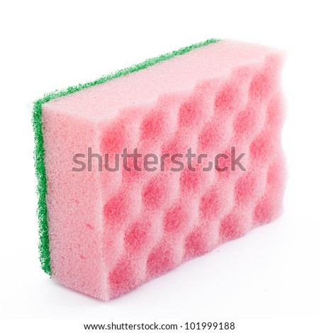 Sponges for washing dishes on a white background