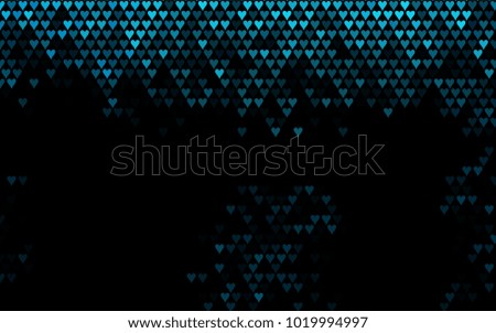 Dark BLUE vector abstract small hearts on white background. Template for valentine day with sweet, romantic concept. Amazing pattern for your design, banner, leaflet.
