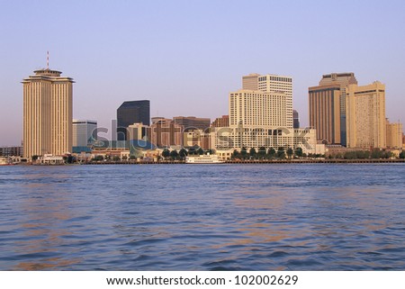New Orleans skyline, seen from the Mississippi River