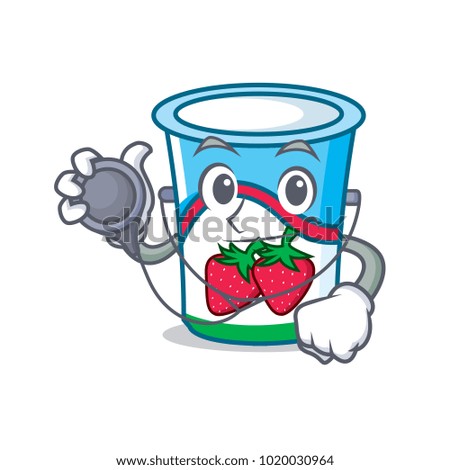 Doctor yogurt character cartoon style