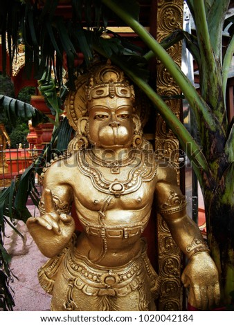 Statue of Hanuman Mauritius at Seetha Amman hindu temple Nuwara eliya, sri lanka