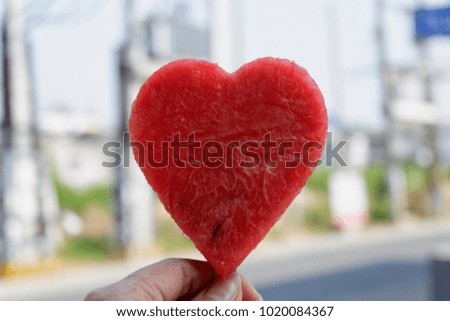 Watermelon red heart.