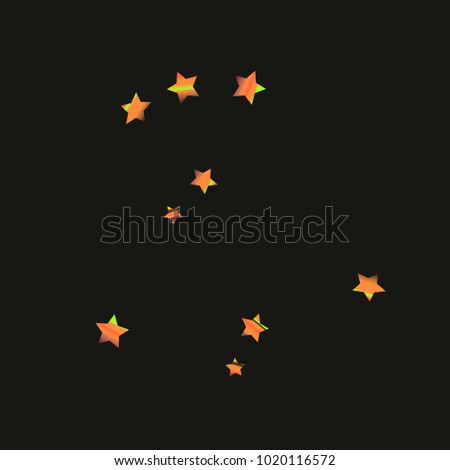 Colorful star falling Pattern. Rainbow colors. Isolated pattern.Black background. Astral Design. Chaotic Decor. Modern Creative Starlight Style. Vector illustration for celebration,holiday, invitation