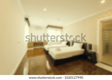 Blur bedroom interior for background