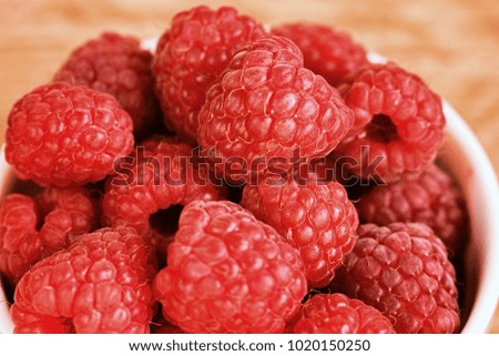Vitamins. Summer berries. Raspberries background. Close up, top view, high resolution product Harvest Concept