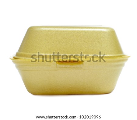 yellow burger box on a white background