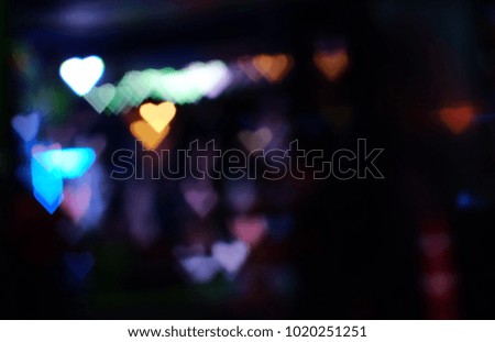 blurred lighting heart bokeh in love for valentine on blurred night backgrounds