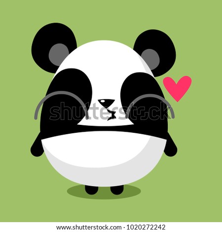 illustration of funny panda media icon smiley