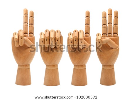 happy new year with wooden hands forming number 2013