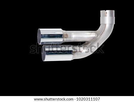 Exhaust car on the white background.