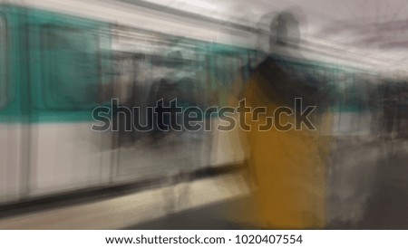blurry metro people silhouette