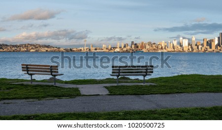 A view the Seattle skyline from across Elliott Bay.