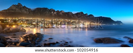 Beautiful South Africa's Cape Town's, Mountain and Sea views. Table Mountain, Lion's head and Twelve Apostles are popular hiking destinations for both locals and tourists all year round Royalty-Free Stock Photo #102054916