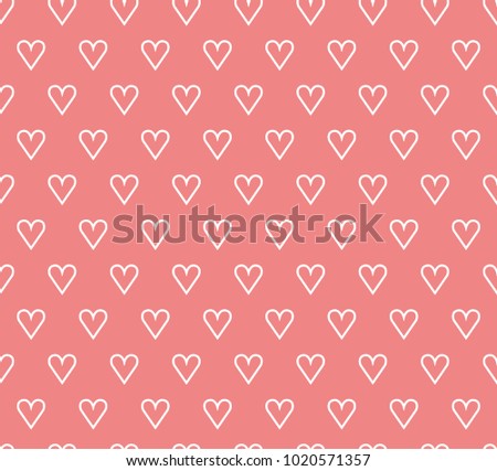 Hand drawn vector illustration with cute hearts. Geometric Seamless Pattern.