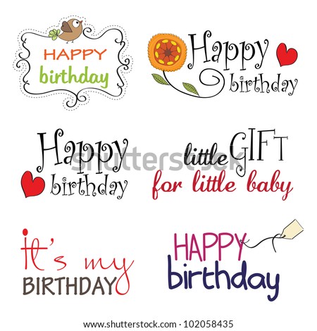 Happy Birthday vector Lettering Series