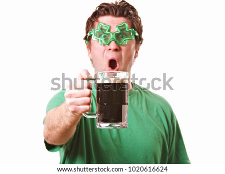 Man Drinking Beer for St. Patrick's Day