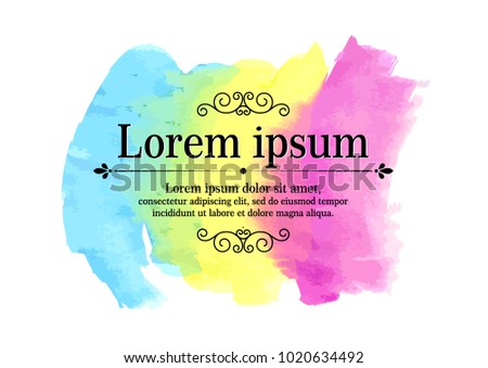 Color watercolor banner for websites and printing. You can use it for invitations, postcards, ads. Vector illustration.