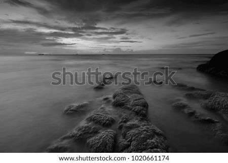 black and white photography of sky and sea. Sabah, Malaysia 

