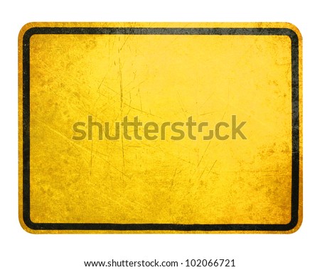 Empty Yellow Sign, attention and alert sign. Royalty-Free Stock Photo #102066721