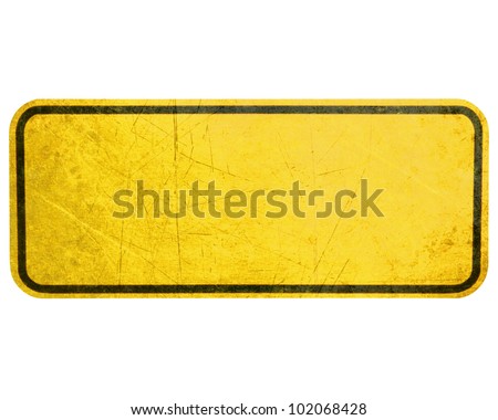 Empty Yellow Sign, attention and alert sign. Royalty-Free Stock Photo #102068428