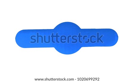 blue torn paper isolated on white background