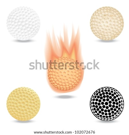 illustration of highly rendered golf ball, isolated in white background.