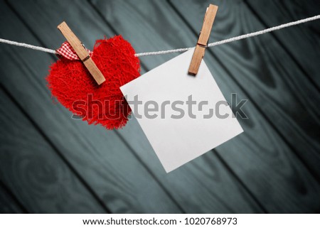 Paper and red small heart