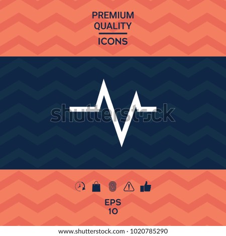 ECG wave - cardiogram symbol. Medical icon