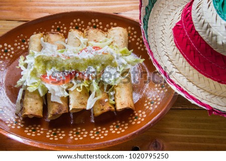 Authentic mexican flautas