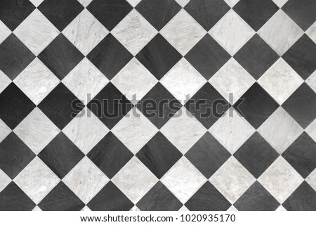Black And White Checkered Floor Tiles, background, texture 