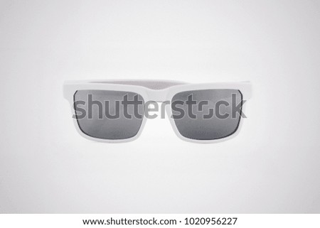 white sun glasses isolated on white background