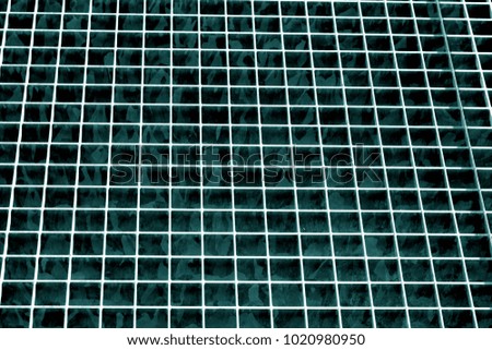 Metal grid texture in cyan tone. Abstract background and texture for design.
