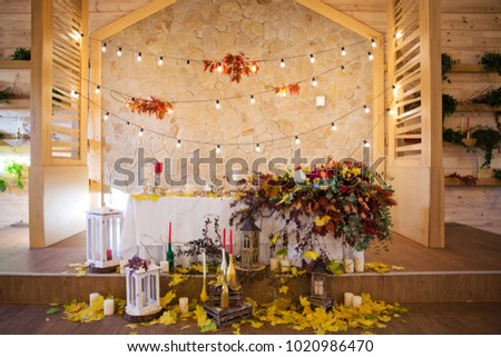 Table on the wedding with beautiful design