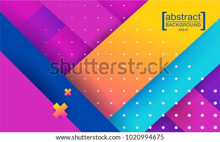 Hipster modern geometric abstract background. Bright gradient, pink and yellow color, texture. Cover template, business presentation. Royalty-Free Stock Photo #1020994675