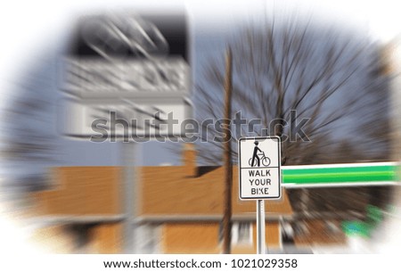 Road safety sign for bike crossing